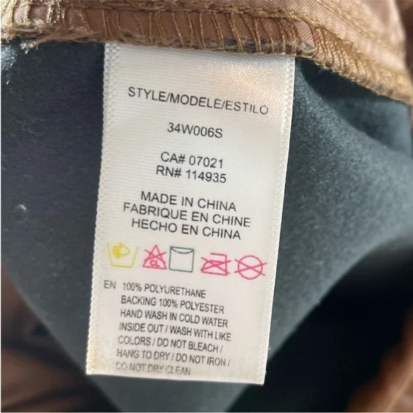 Seven Sisters Highrise Beige Wide Leg Faux Leather Joggers Size Medium - Picture 10 of 11